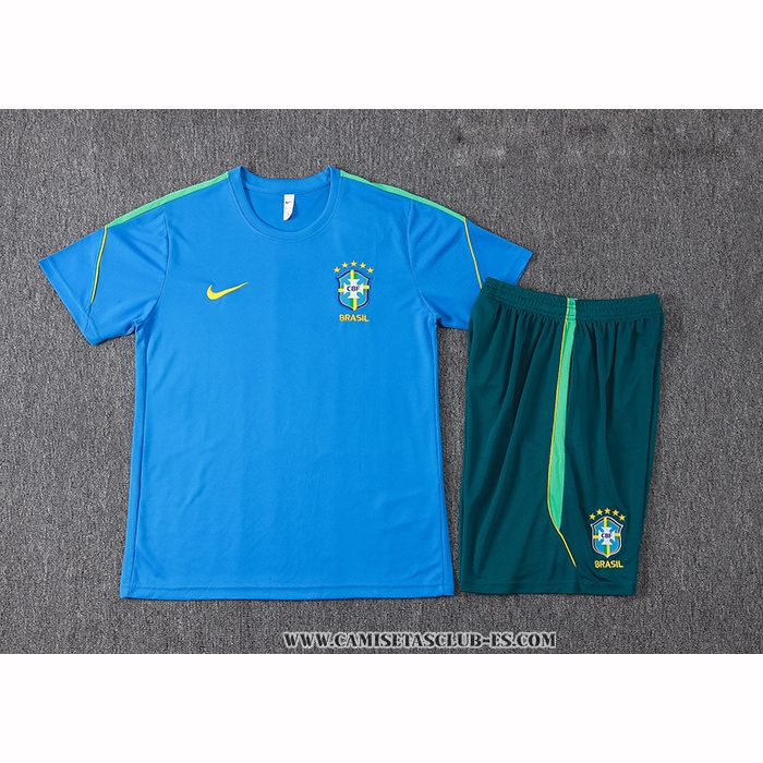 Chandal del Brasil 26-27 Manga Corta Azul - Pantalon Corto